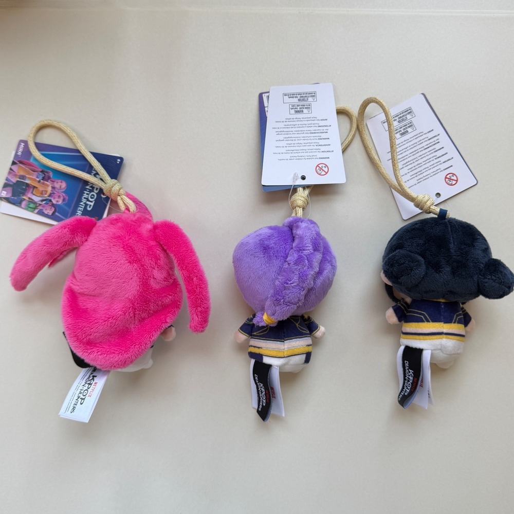 Netflix K-Pop Demon Hunters Plush‎ Keychain Set Mira Rumi Zoey Jakks Pacific NWT - Picture 2 of 4